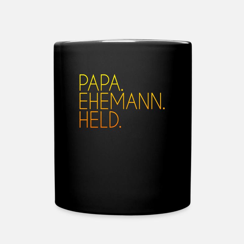 Papa Ehemann Held - Tasse einfarbig - Schwarz
