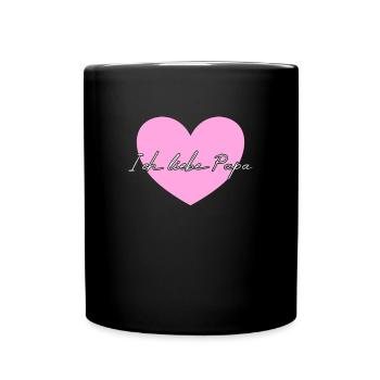 Ich liebe Papa - Tasse einfarbig - Schwarz - Vorne