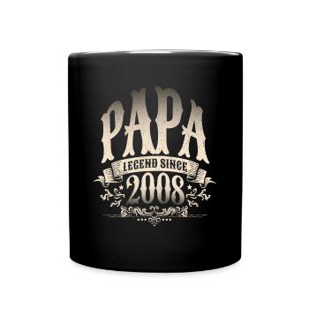 Papa Legend Since 2008 Gift for Proud Fathers - Full Colour Mug - black - Front