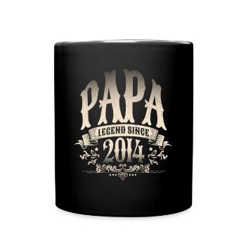 Papa Legend depuis 2014 Cadeau pour les pères fiers - Mug uni - noir - Devant