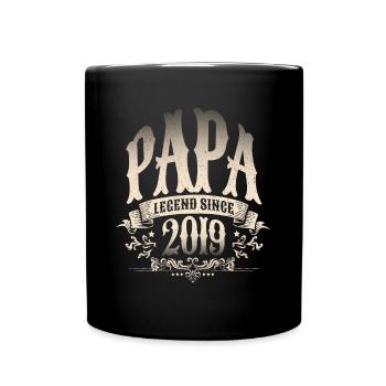 Papa Legend Since 2019 Geschenk für stolze Väter - Tasse einfarbig - Schwarz - Vorne