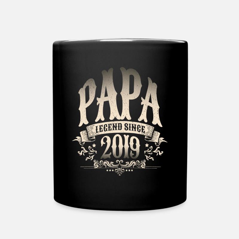 Papa Legend Since 2019 Geschenk für stolze Väter - Tasse einfarbig - Schwarz