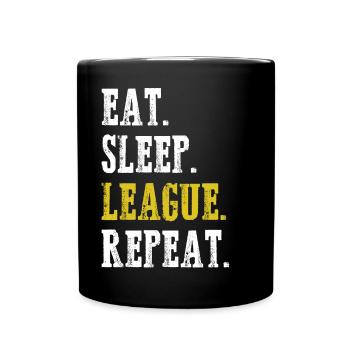 Eat Sleep League Repeat Sports Game Gaming - Full Colour Mug - black - Front