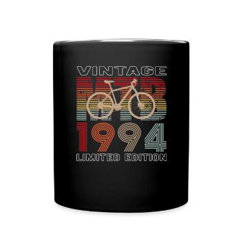 30 Birthday 1994 Vintage Retro Bicycle Cyclist - Full Colour Mug - black - Front