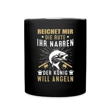 Angeln Fishing Fisher Angelrute Karpfen Rute Fisch - Tasse einfarbig - Schwarz - Vorne