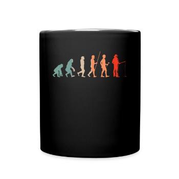 Angeln Geschenk Fischer Angler Petri Heil Rute - Tasse einfarbig - Schwarz - Vorne