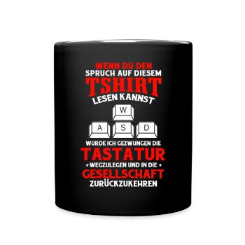 Zocken - Tasse einfarbig - Schwarz - Vorne