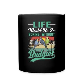 Cadeau de perruche Welli cockatiel - Mug uni - noir - Devant