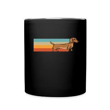 Dachshund Geschenk Dixie Wiener Doxie Dackel - Tasse einfarbig - Schwarz - Vorne