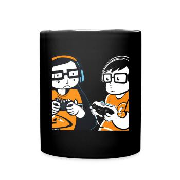 Gaming Nerds Streber - Tasse einfarbig - Schwarz - Vorne