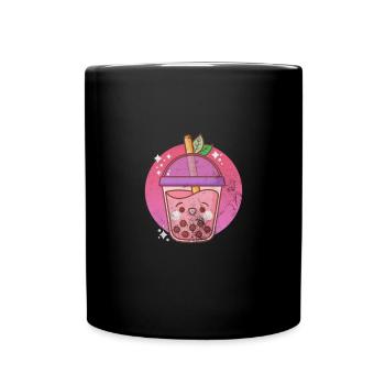 Bubble Tea Boba Tea Kawaii Geschenk - Tasse einfarbig - Schwarz - Vorne