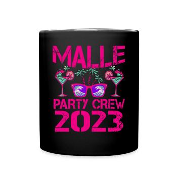 Malle Party Crew 2023 Partyurlaub - Tasse einfarbig - Schwarz - Vorne