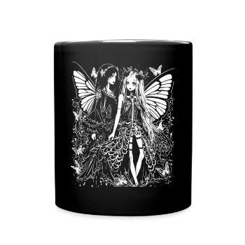 Horror Fan Skull with Mohawk Crazy Punkrocker Pun - Full Colour Mug - black - Front