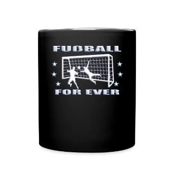 Fußballzubehör Geschenkidee Fußballfan - Tasse einfarbig - Schwarz - Vorne