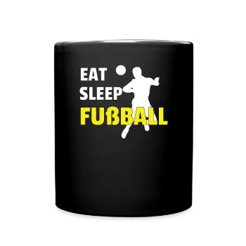 Fußballzubehör Geschenkidee Fußballfan - Tasse einfarbig - Schwarz - Vorne