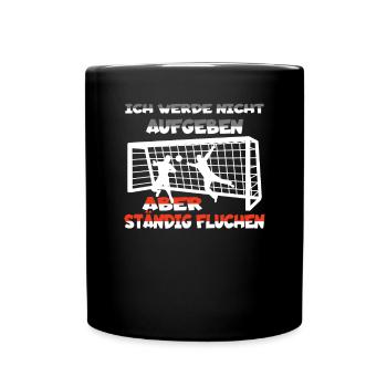 Fußballzubehör Geschenkidee Fußballfan - Tasse einfarbig - Schwarz - Vorne