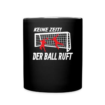 Fußballzubehör Geschenkidee Fußballfan - Tasse einfarbig - Schwarz - Vorne