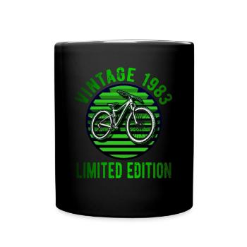 40 Geburtstag 1983 Vintage Retro Fahrrad Radfahrer - Tasse einfarbig - Schwarz - Vorne