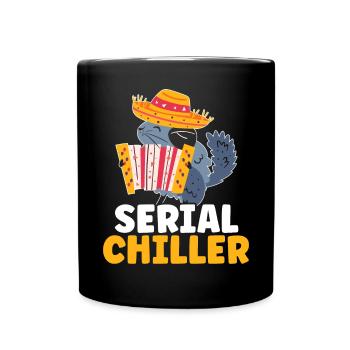 Serial Chiller Chinchilla Liebhaber Nagetier Haustier Tier - Tasse einfarbig - Schwarz - Vorne