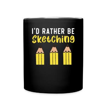Skizzieren Zeichnen Kritzeln Zeichnen Zeichner - Tasse einfarbig - Schwarz - Vorne