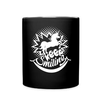 Unicorn Unicorn Keep Smiling - Full Colour Mug - black - Front