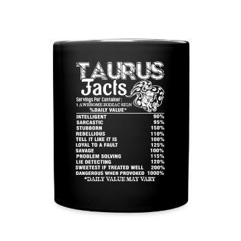 Taurus Taurus Facts - Full Colour Mug - black - Front