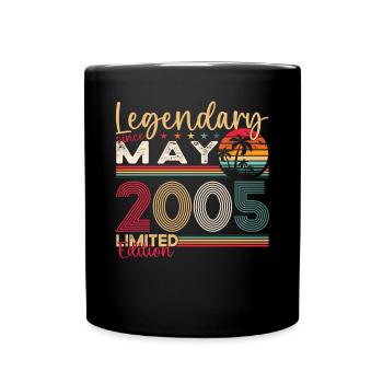 18th Birthday Man Legendary May Vintage 2005 - Full Colour Mug - black - Front