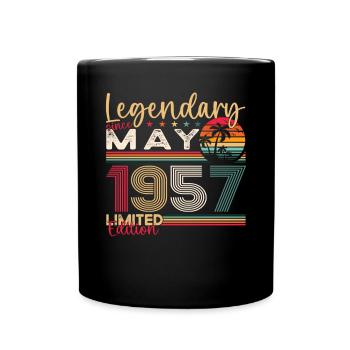 66th Birthday Man Legendary May Born 1957 - Full Colour Mug - black - Front