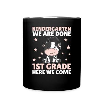 Kids Kindergarten graduate Kuh 1st grade - Tasse einfarbig - Schwarz - Vorne