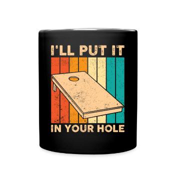Funny Cornhole Corn Hole Retro - Full Colour Mug - black - Front