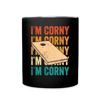 Funny Cornhole Corn Hole Retro - Full Colour Mug - black - Front