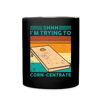 Lustiges Cornhole Corn Hole Retro - Tasse einfarbig - Schwarz - Vorne