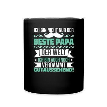 Bester Papa der Welt - Tasse einfarbig - Schwarz - Vorne