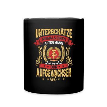DDR Opa Osten Ostblock Männer Ostdeutschland - Tasse einfarbig - Schwarz - Vorne