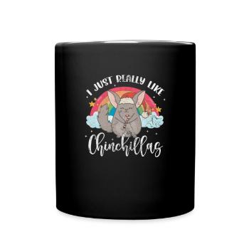 Chinchilla Nagetier Haustier Nager Geschenk - Tasse einfarbig - Schwarz - Vorne
