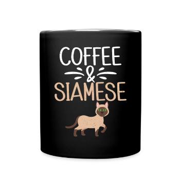 Cadeaux de chat siamois - Mug uni - noir - Devant
