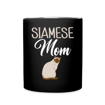 Siamesische Katze Geschenke - Tasse einfarbig - Schwarz - Vorne