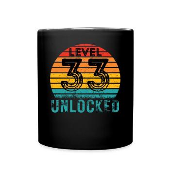 33 years - 33rd birthday Level 33 Complete Design - Full Colour Mug - black - Front