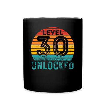 30 ans - 30e anniversaire Niveau 30 Design complet - Mug uni - noir - Devant