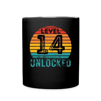 14 Jahre - 14. Geburtstag Level 14 Complete Design - Tasse einfarbig - Schwarz - Vorne