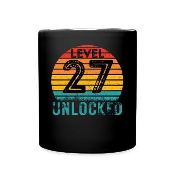 27 Jahre - 27. Geburtstag Level 27 Complete Design - Tasse einfarbig - Schwarz - Vorne