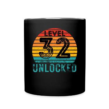 32 years - 32nd birthday Level 32 Complete Design - Full Colour Mug - black - Front