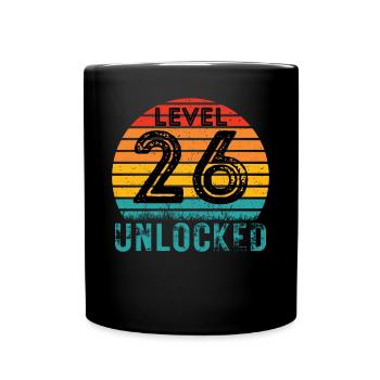 26 Jahre - 26. Geburtstag Level 26 Complete Design - Tasse einfarbig - Schwarz - Vorne