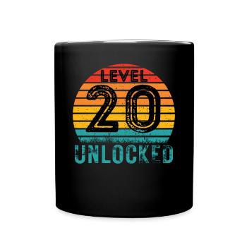20 Jahre - 20. Geburtstag Level 20 Complete Design - Tasse einfarbig - Schwarz - Vorne