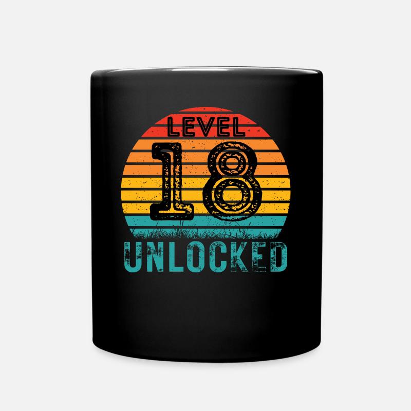 18 Jahre - 18. Geburtstag Level 18 Complete Design - Tasse einfarbig - Schwarz