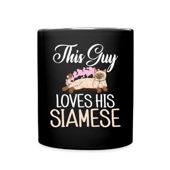 Siamesische Katze Geschenke - Tasse einfarbig - Schwarz - Vorne