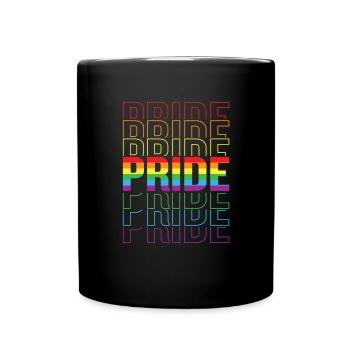 LGBTQ Lesbe Homosexuell Regenbogenflagge Stolz - Tasse einfarbig - Schwarz - Vorne