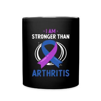 Je suis plus fort que la sensibilisation à l’arthrite - Mug uni - noir - Devant
