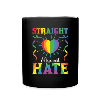 LGBT LGBTQ Lesbian Gay Rainbow Flag Pride - Full Colour Mug - black - Front