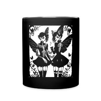 Punkrock Fan Skull mit Mohawk Crazy Antisocial P - Tasse einfarbig - Schwarz - Vorne